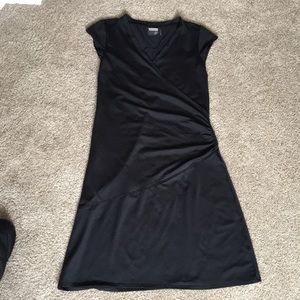 Athleta XSP Nectar faux wrap black dress